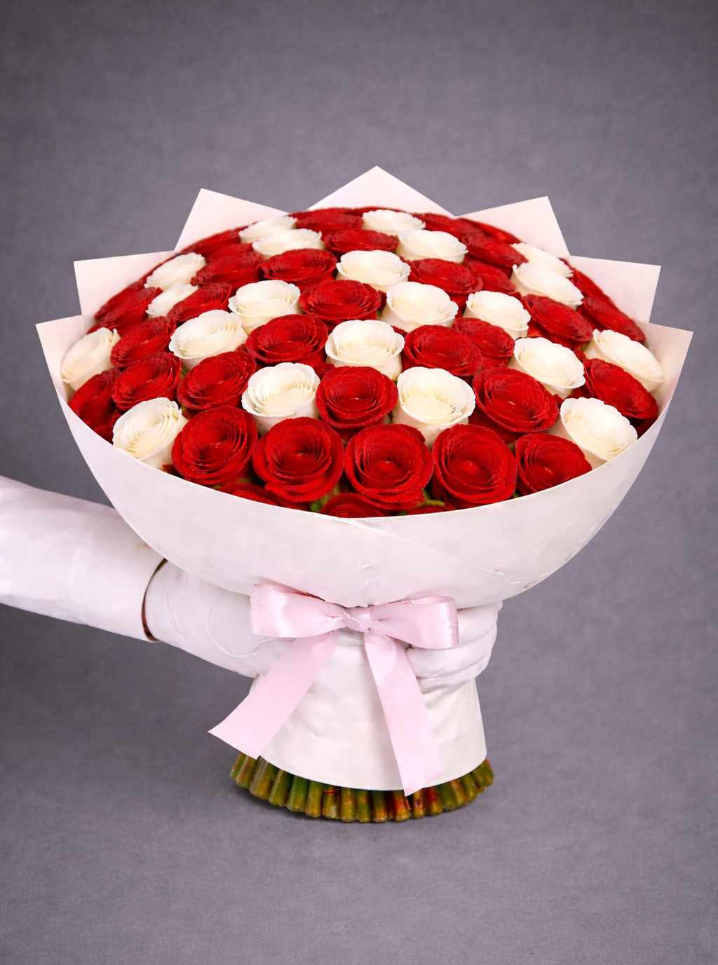 51 Red & White Roses